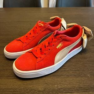 PUMA Suede Bow Varsity Red & Gold EUROPEAN EXCLUSIVE